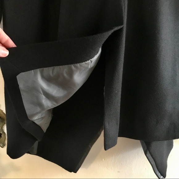 Custom Designed & Tailored Wool / Leather Coat, Size S - Picture 9 of 14